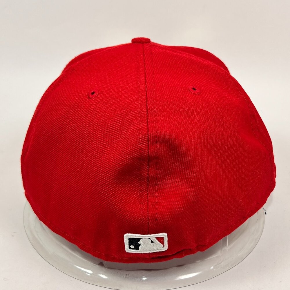 Vtg Detroit Tigers MLB Fitted 7 3/4 Hat New Era 59Fifty Red Baseball Script Mens - Picture 3 of 16